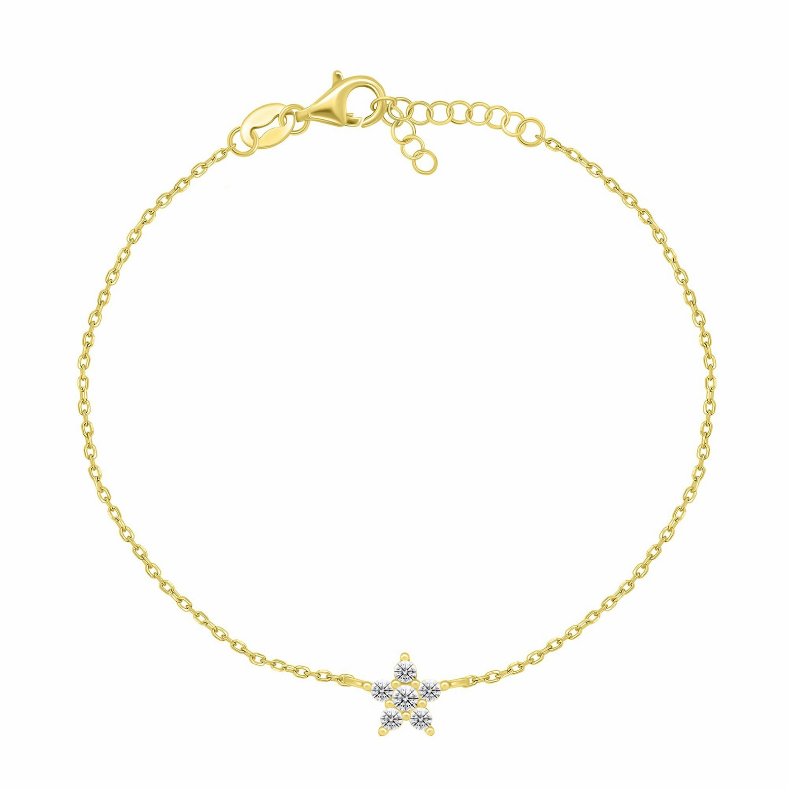 Brilio Silver Pozlacený náramek pro ženy Třpytivá hvězda BRC185Y