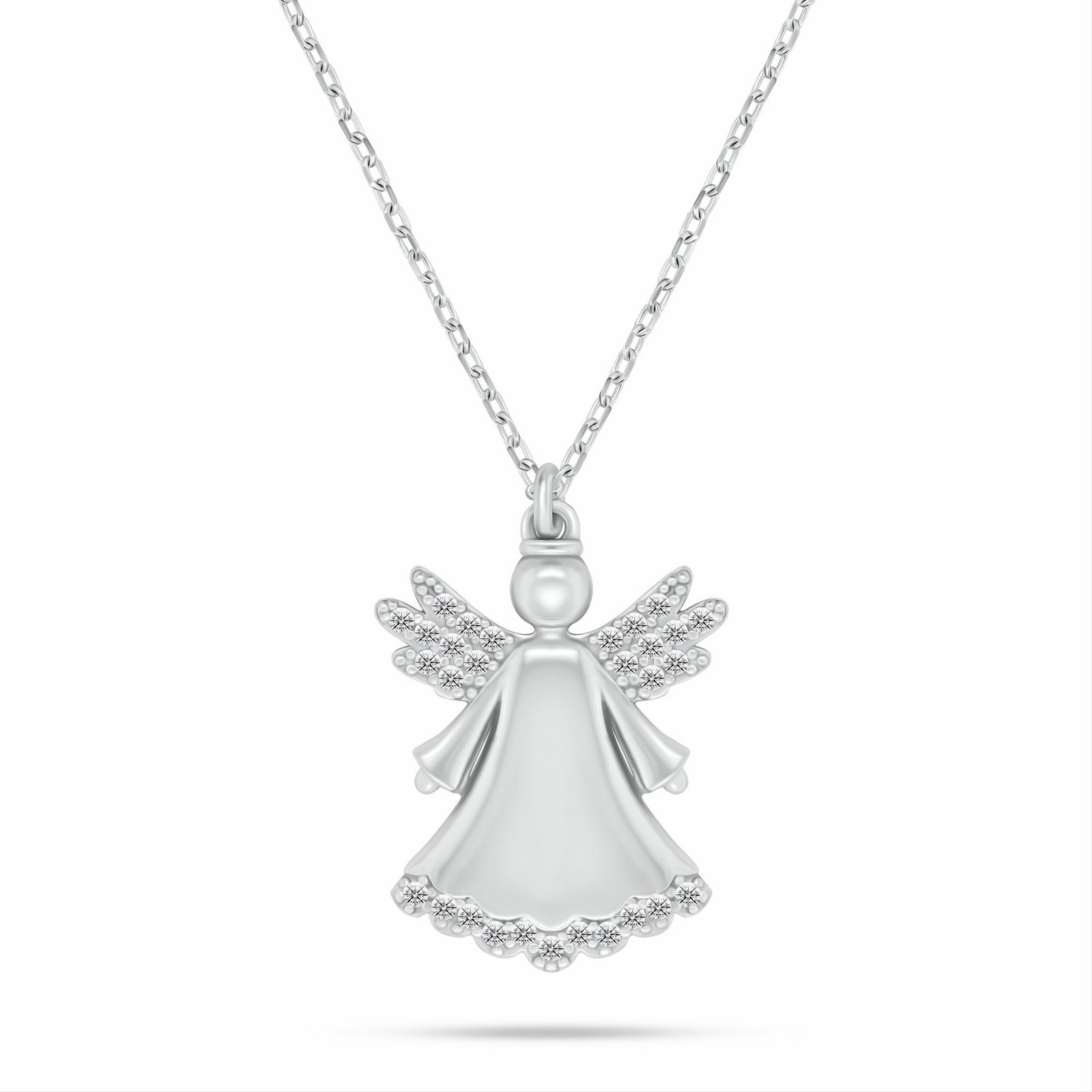 Brilio Silver Stříbrný dámský náhrdelník s andělíčkem NCL188W