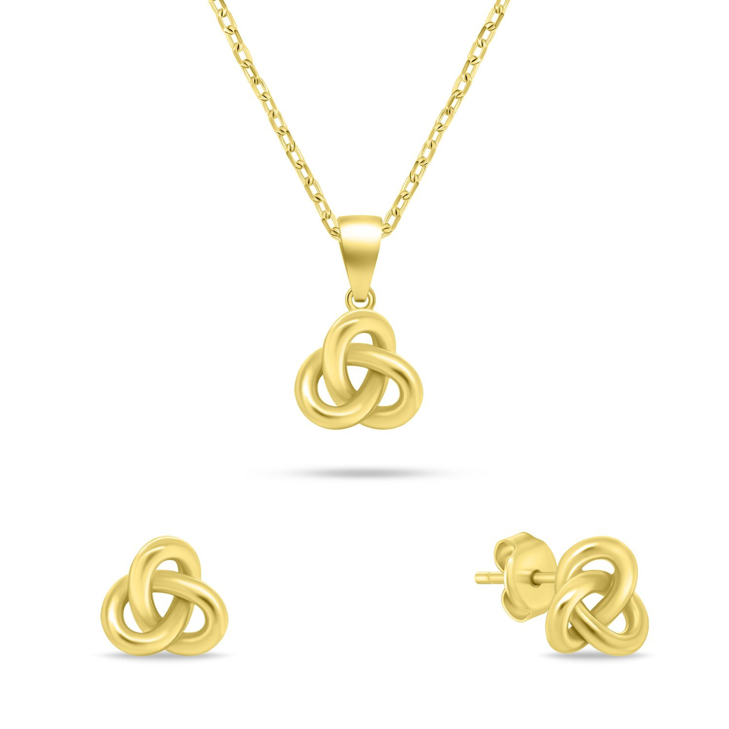 Brilio Silver Pozlacený set šperků SET271Y (náhrdelník, náušnice)