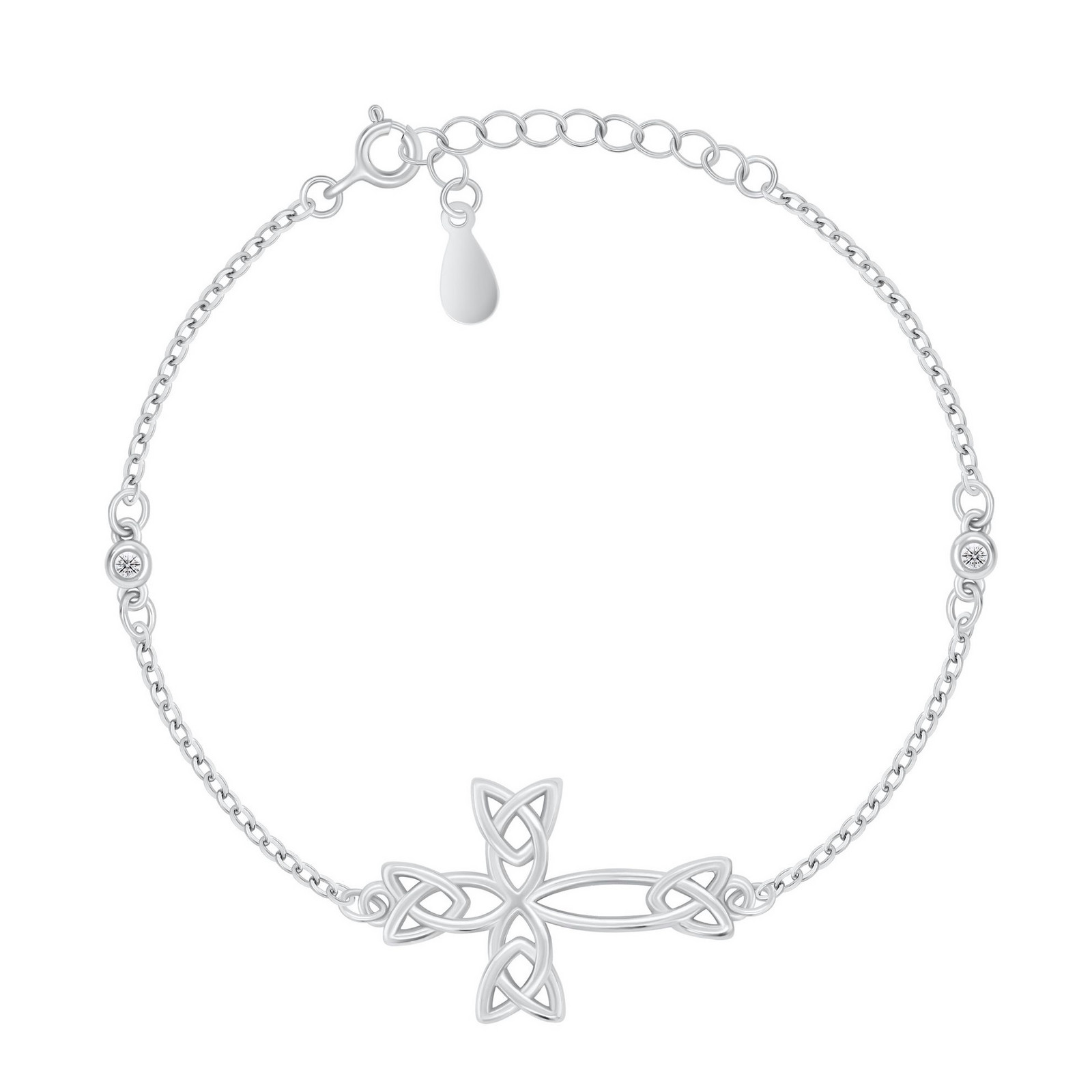 Brilio Silver Úchvatný stříbrný náramek pro ženy Kříž BRC209W