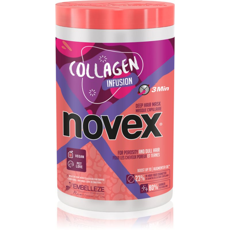 Novex Collagen Infusion posilující maska pro oslabené, poškozené vlasy a roztřepené konečky 400 g