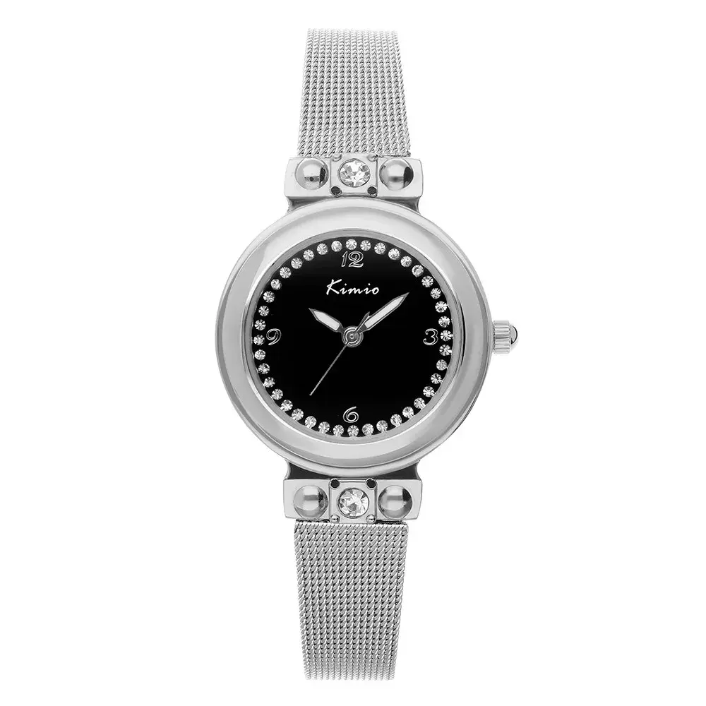 Krásné dámské hodinky na milánském tahu. Do diamantu broušené kubické zirkonie zdobí jak samotný číselník, tak také samotné pouzdro hodinek. Hodinky se dokonale hodí pro jakoukoliv sp KIMIO Zihan - A