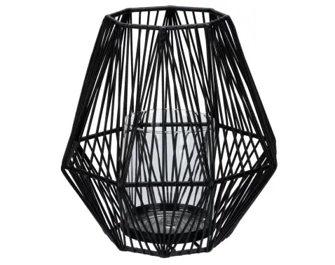 Kovová lucerna 16x17 cm, černá