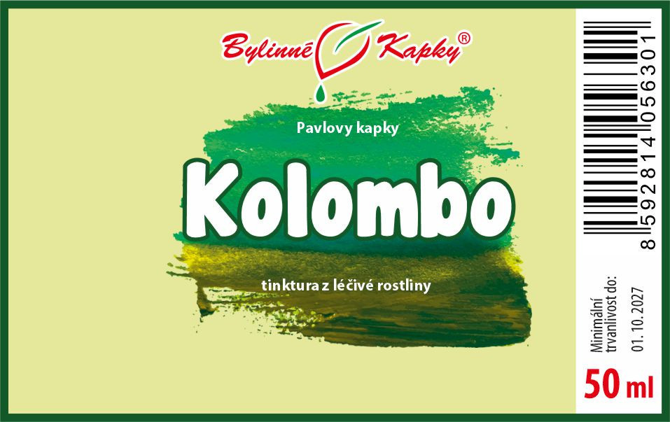 Kolombo (chebule dlanitá) - Pavlovy bylinné kapky (tinktura) 50 ml