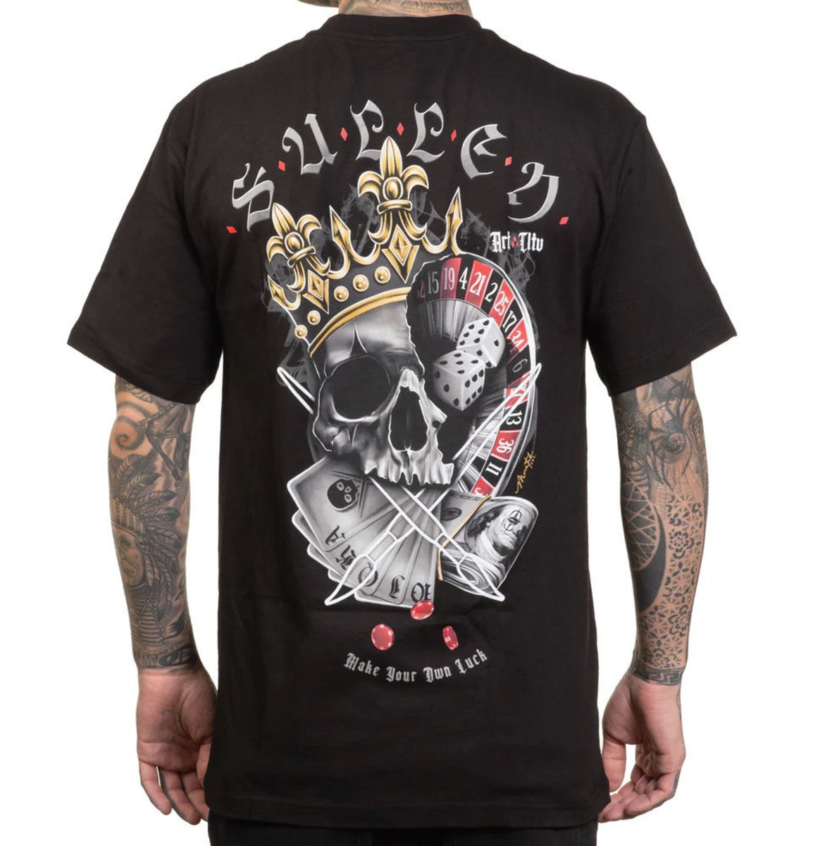 tričko hardcore pánské - MAKE YOUR LUCK - SULLEN - SCM6152_BK M