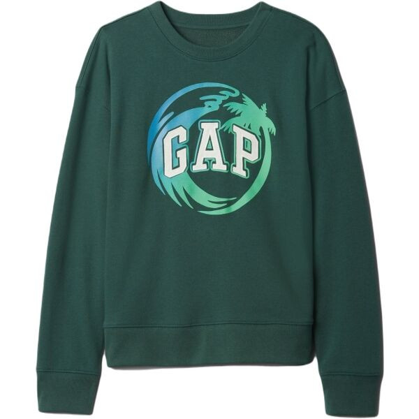 GAP FRAN LOGO Dětská mikina, tmavě zelená, velikost