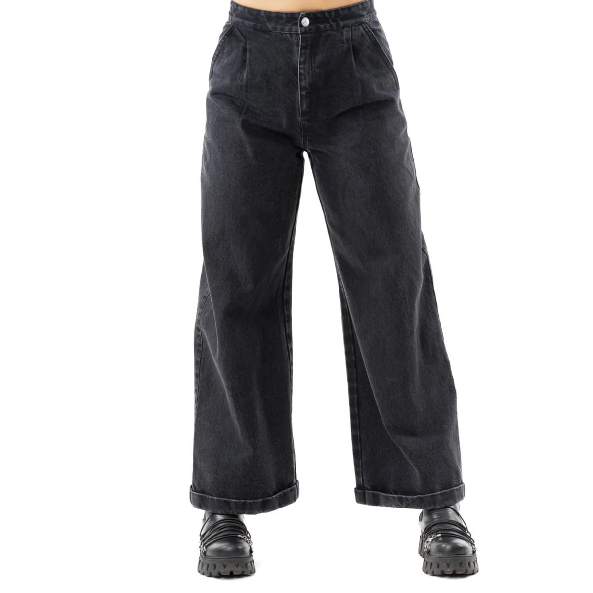 kalhoty dámské CHEMICAL BLACK - DEIA - BLACK STONEWASH 30/32