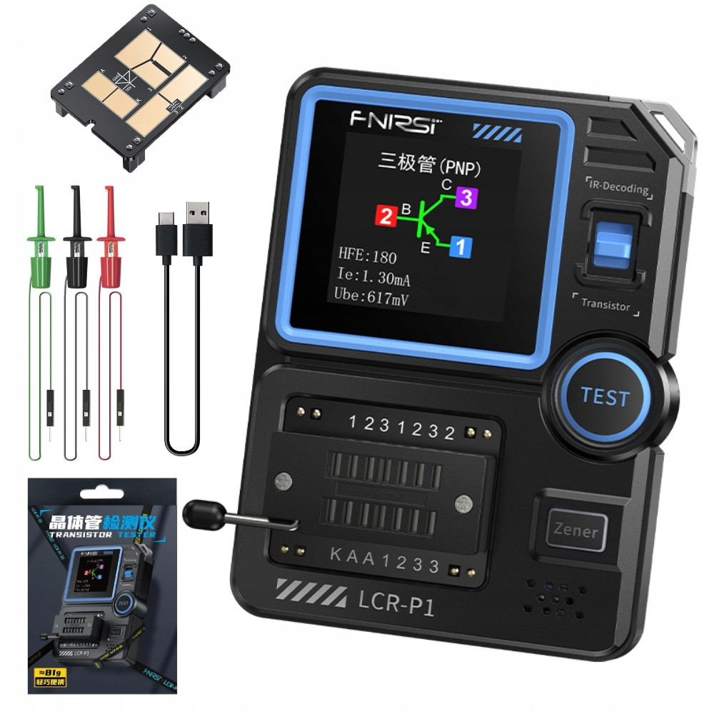 Fnirsi LCR-P1 tester tranzystorów kondensatorów z podstawką Smd