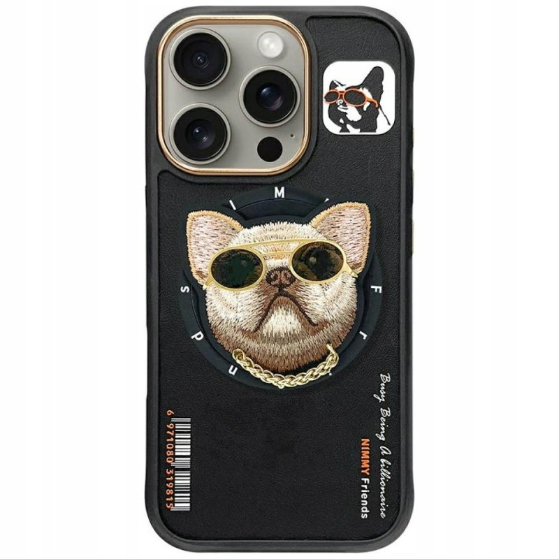 Pouzdro Nimmy Glasses Cool Dog MagSafe pro iPhone 16 Pro černé