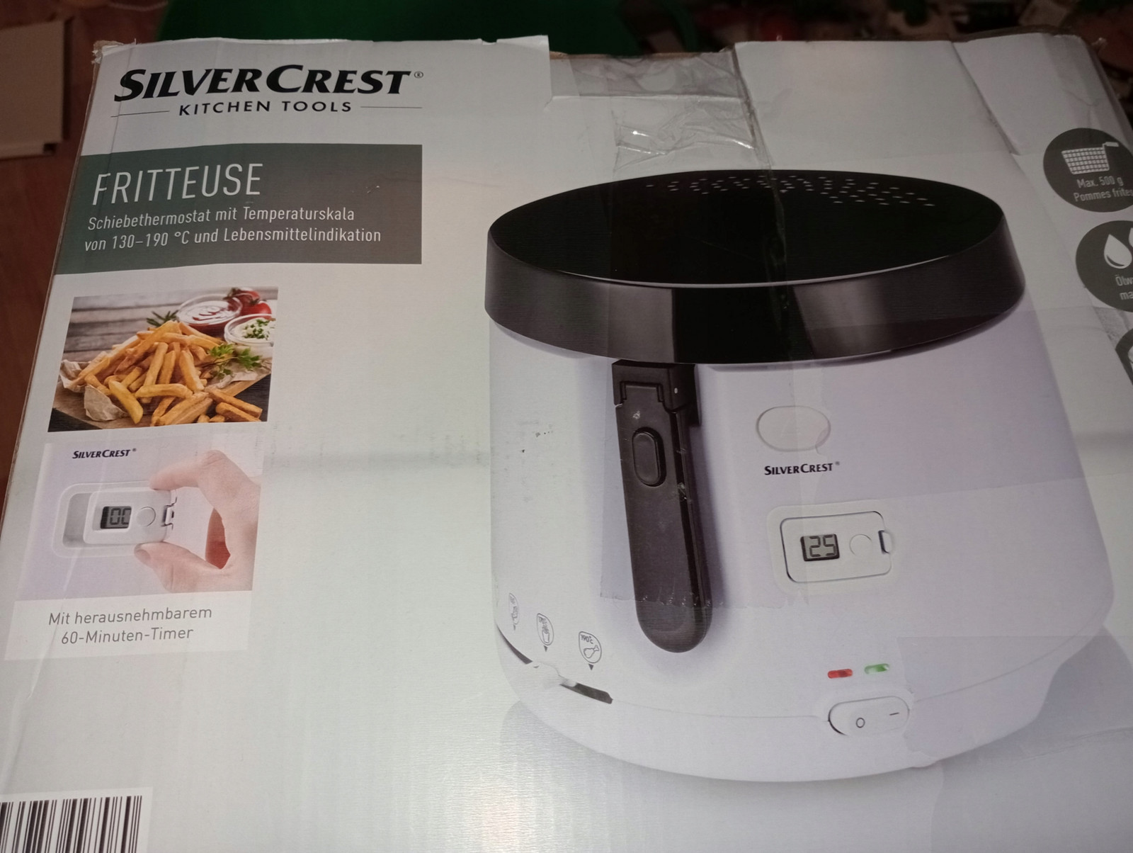 Fritéza Silvercrest 1900W Ilag 2,1L 0,5KG Výsuvný Časovač