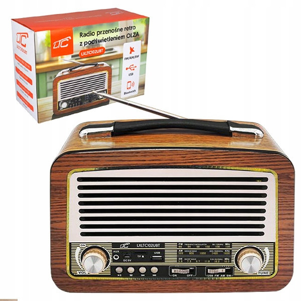 Přenosné Rádio Olza Ltc 102UBT Retro S Fm/am/sw Usb Bluetoo Podsvícením