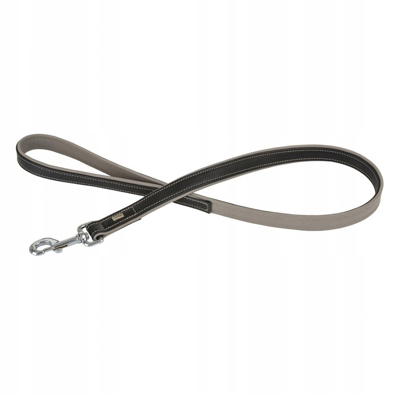 Vodítko kožené, S: 20 mm 100 cm, černá/šedá