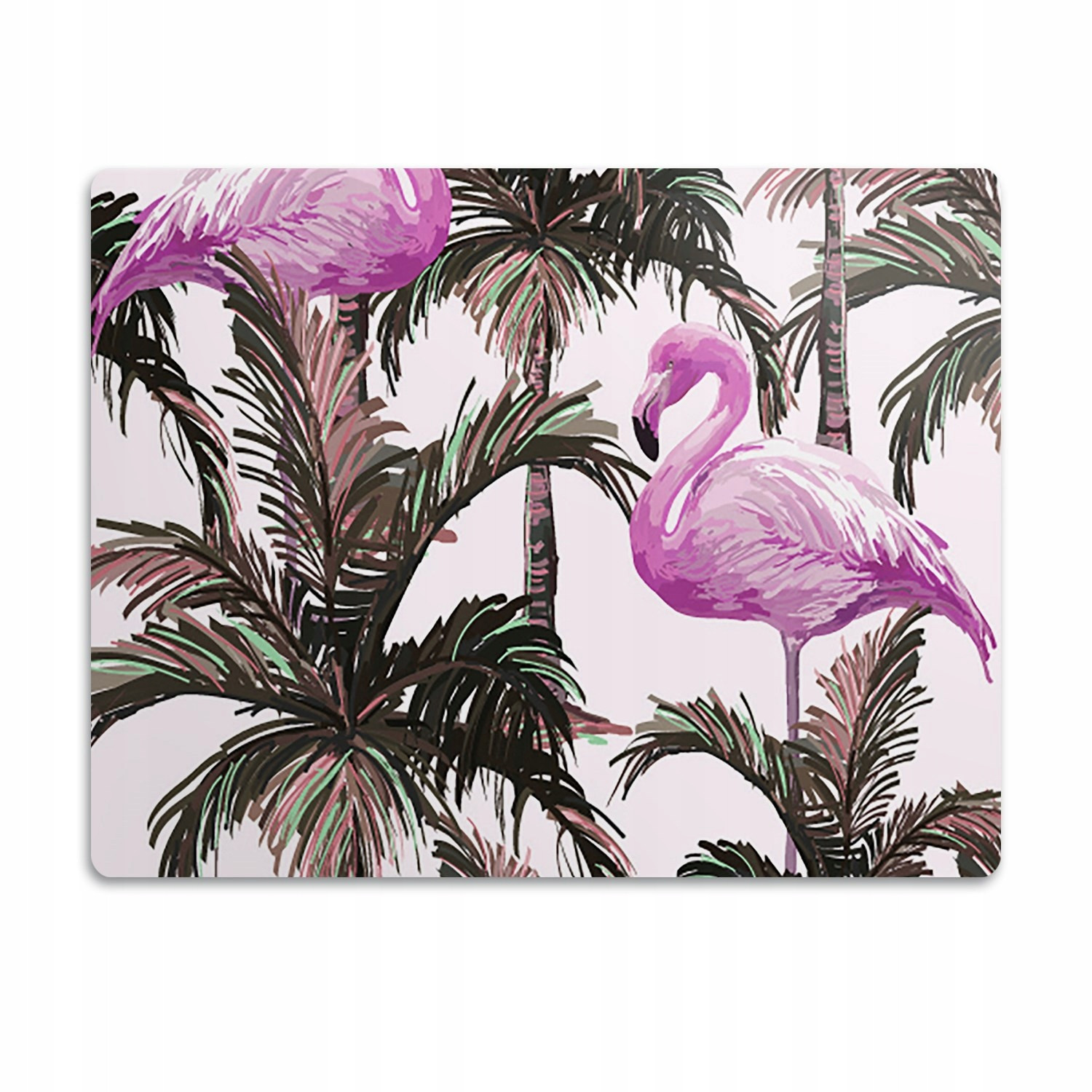 Voděodolná podložka pod misku Plameňáci palmy 60x40 cm