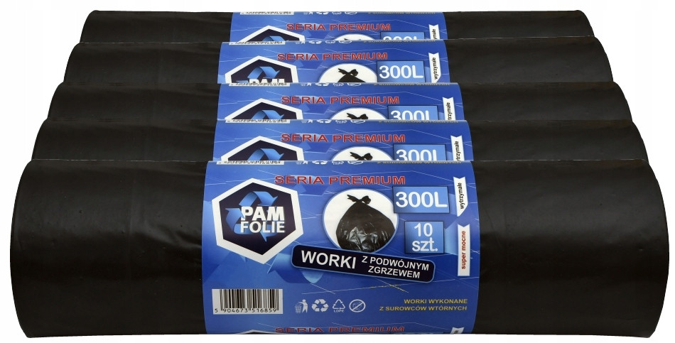 Pytle na odpadky 300L velké silné 10 Ks ideální do košů 240L
