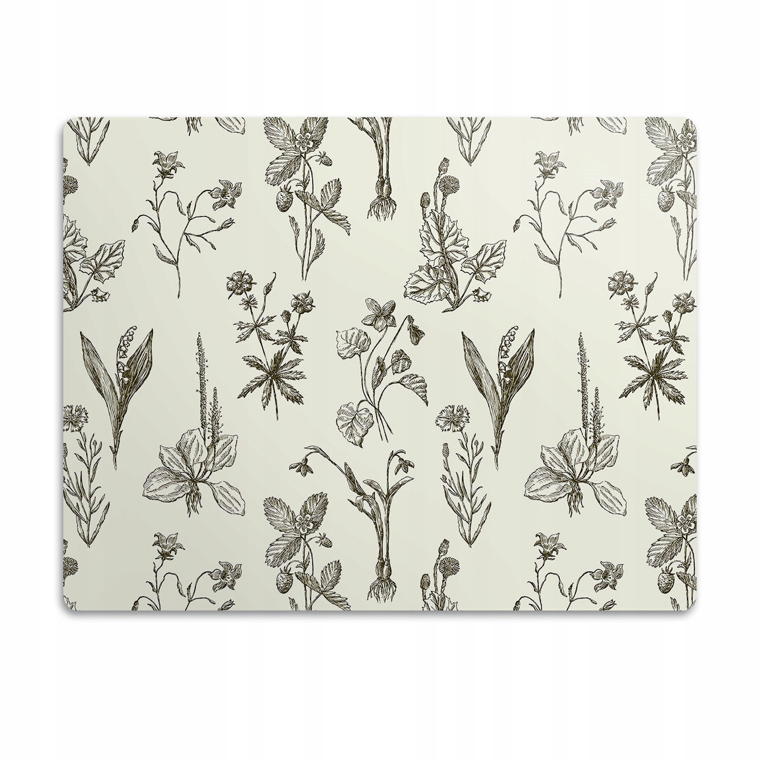 Ochranná podložka pod misku Načrtnuté květiny 60x40