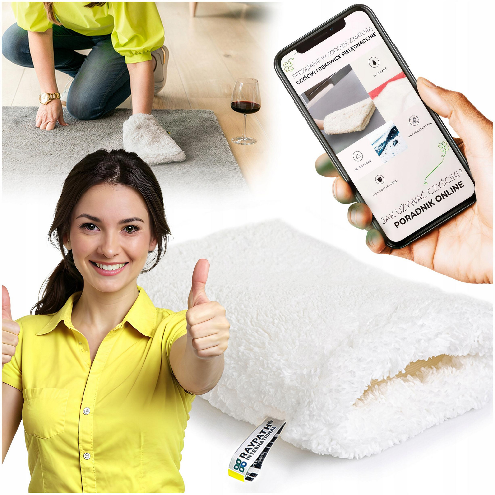 Raypath Rukavice Bílá Nova Na Čalounění Koberců Gauč S Nanostříbrem vel. L