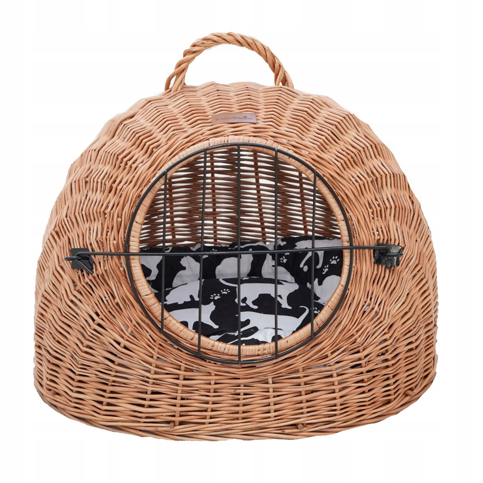 Velký Přepravka Proutěný Pro Kočky Polštář S Kočičkami 100% Přírodní