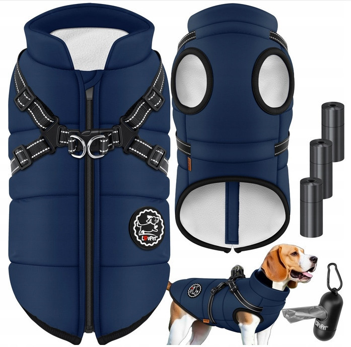 Bunda Pro Psa Se Šlemi Zimní Vesta Tmavě Modrá M Lovpet