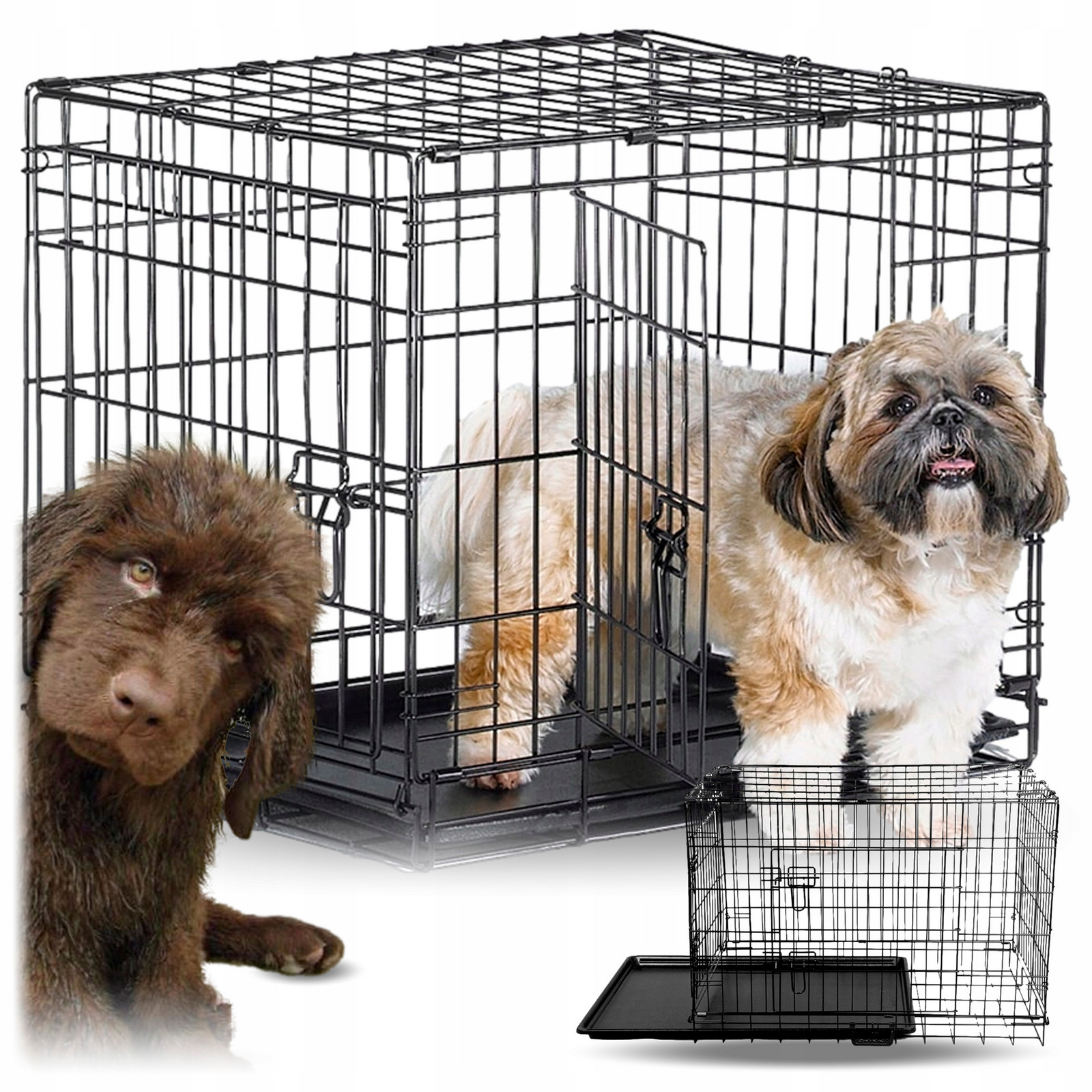 Kennelová Klec Přepravka Pro Psa Kočky Kotec Skládací 60 X 45 X 53