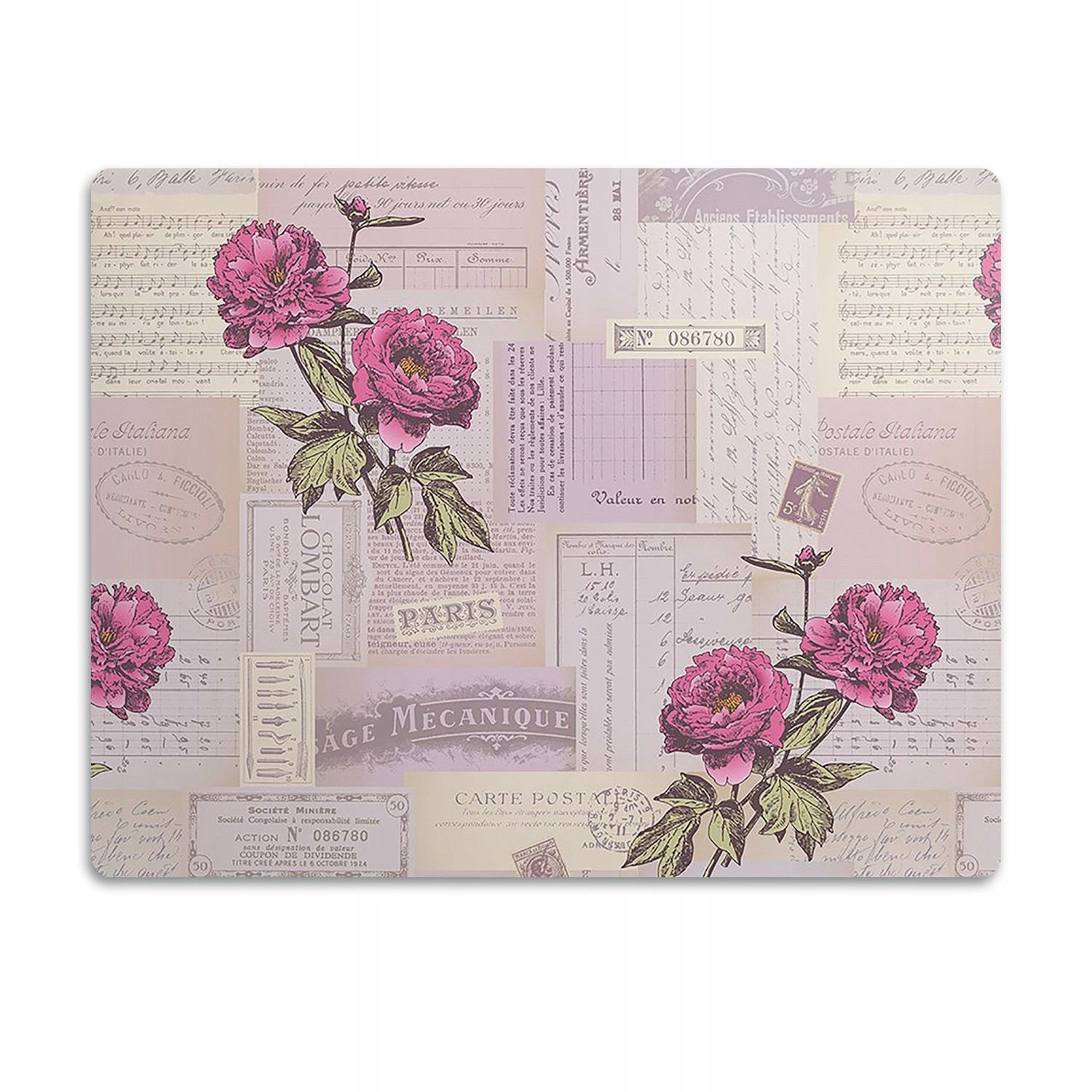 Podložka pod misku pro kočky psa Papír a pivoňky 60x40