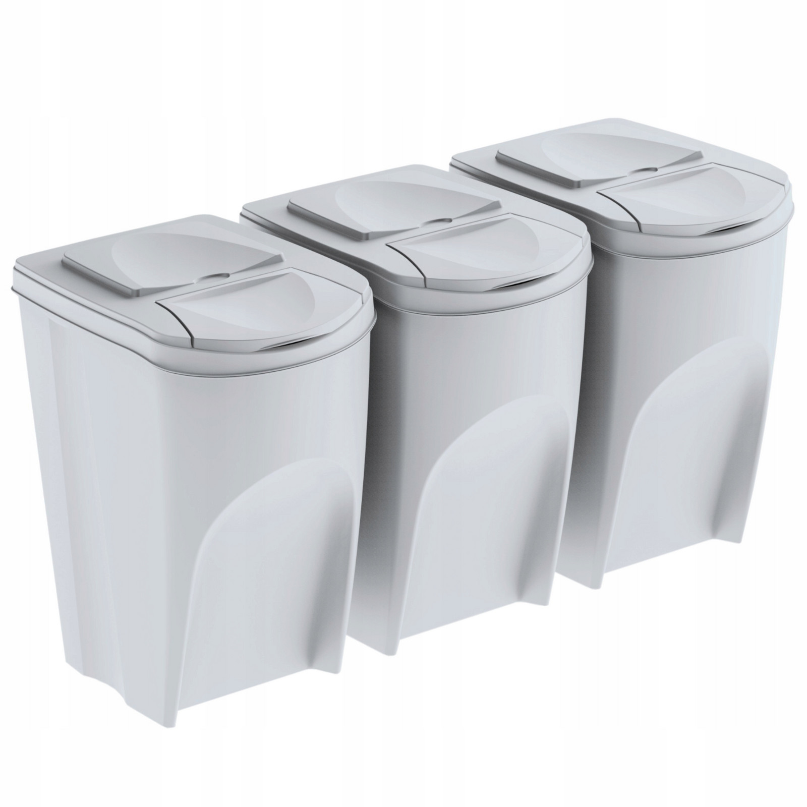 Sada Odpadkových Košů Ikwb 3x35L Třídění popelavá