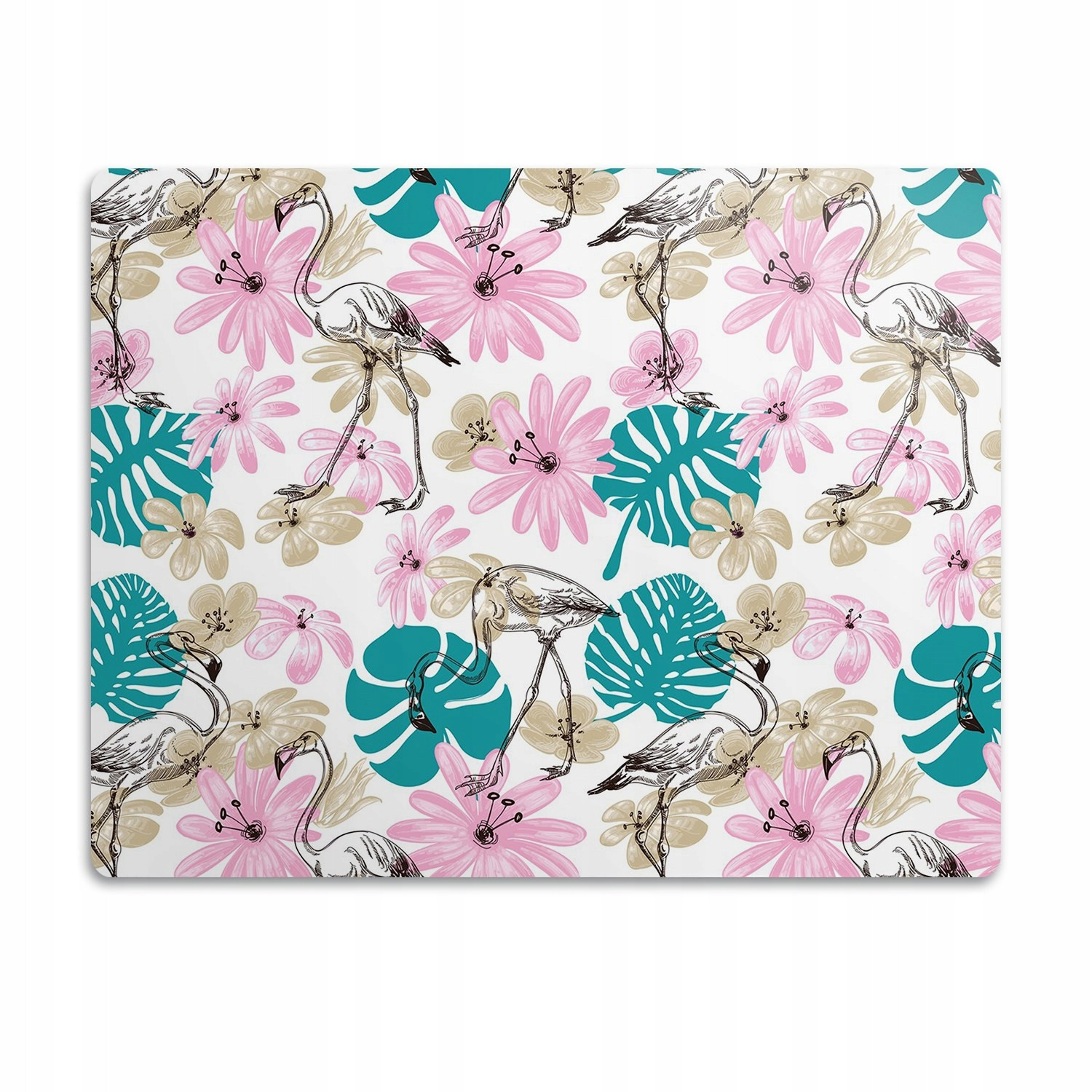 Podložka pod misky pro psa Plameňáci květy 60x40