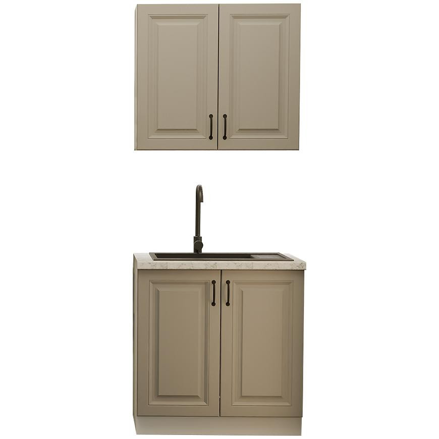 Kuchyňská linka Stilo claygrey/bílá 80 cm bez pracovní desky