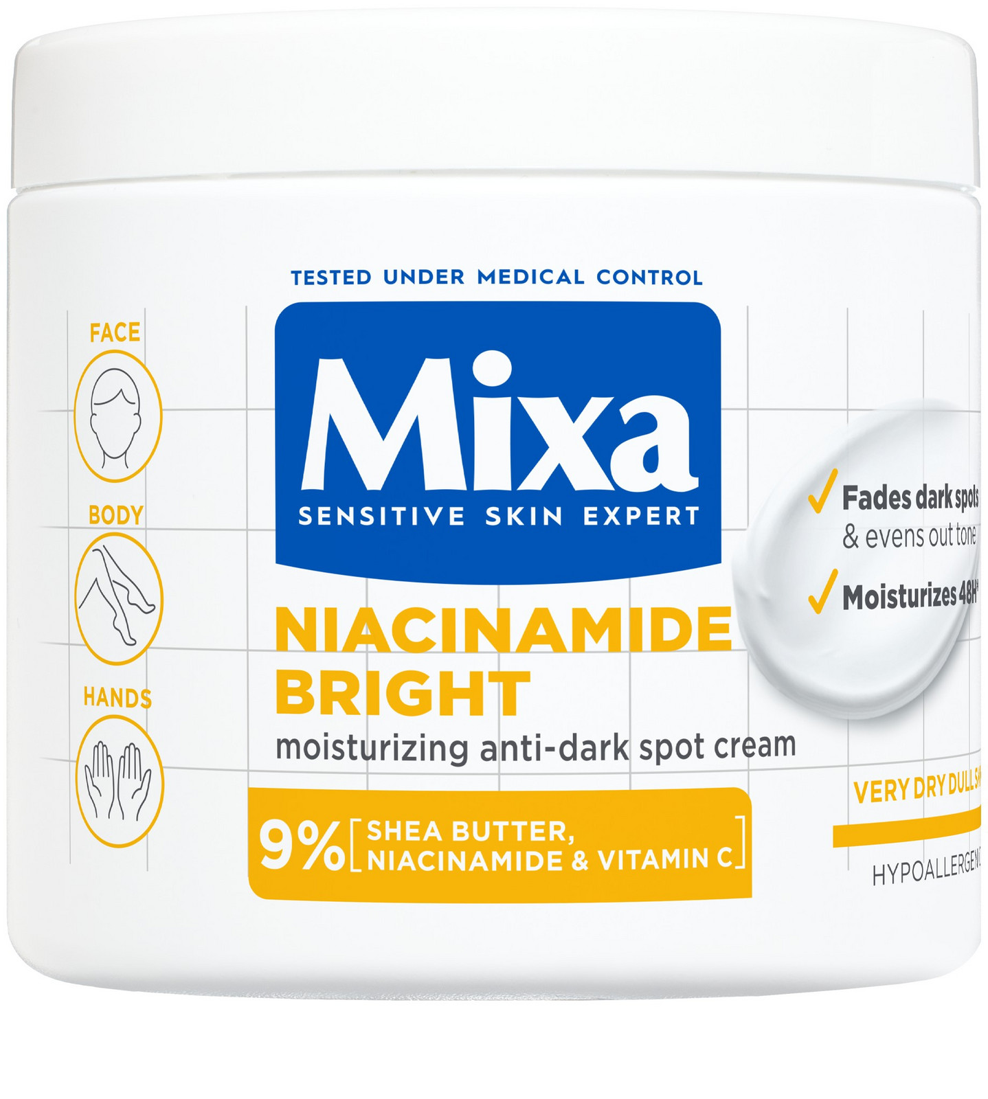 Mixa Niacinamide Bright hydratační krém 400ml