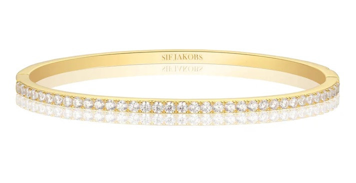 Sif Jakobs Pevný pozlacený náramek se zirkony Ellisse SJ-BG2344-CZ-YG-L