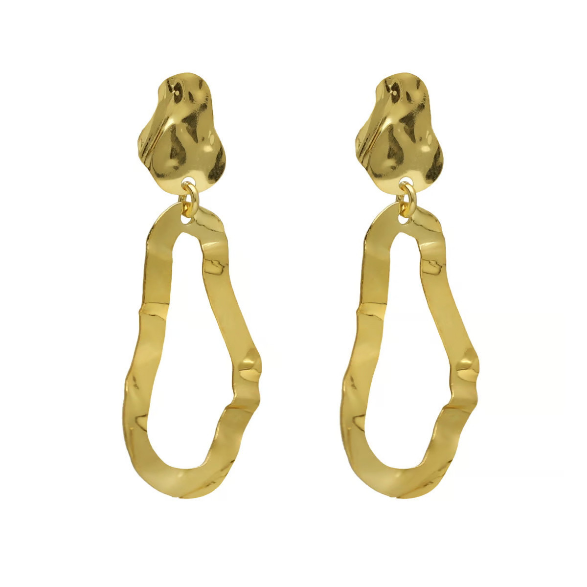 Victoria Cruz Pozlacené visací náušnice Connect A4636-DT