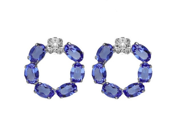 Victoria Cruz Oslnivé náušnice s modrými krystaly Harmony A4688-08HT