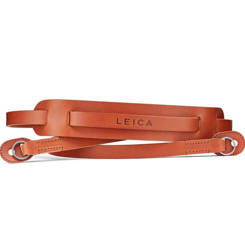 LEICA Carrying Strap pro D-Lux 8 fabric leather Cognac 18568