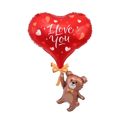 Balónek fóliový Medvídek se srdcem I love you Albi