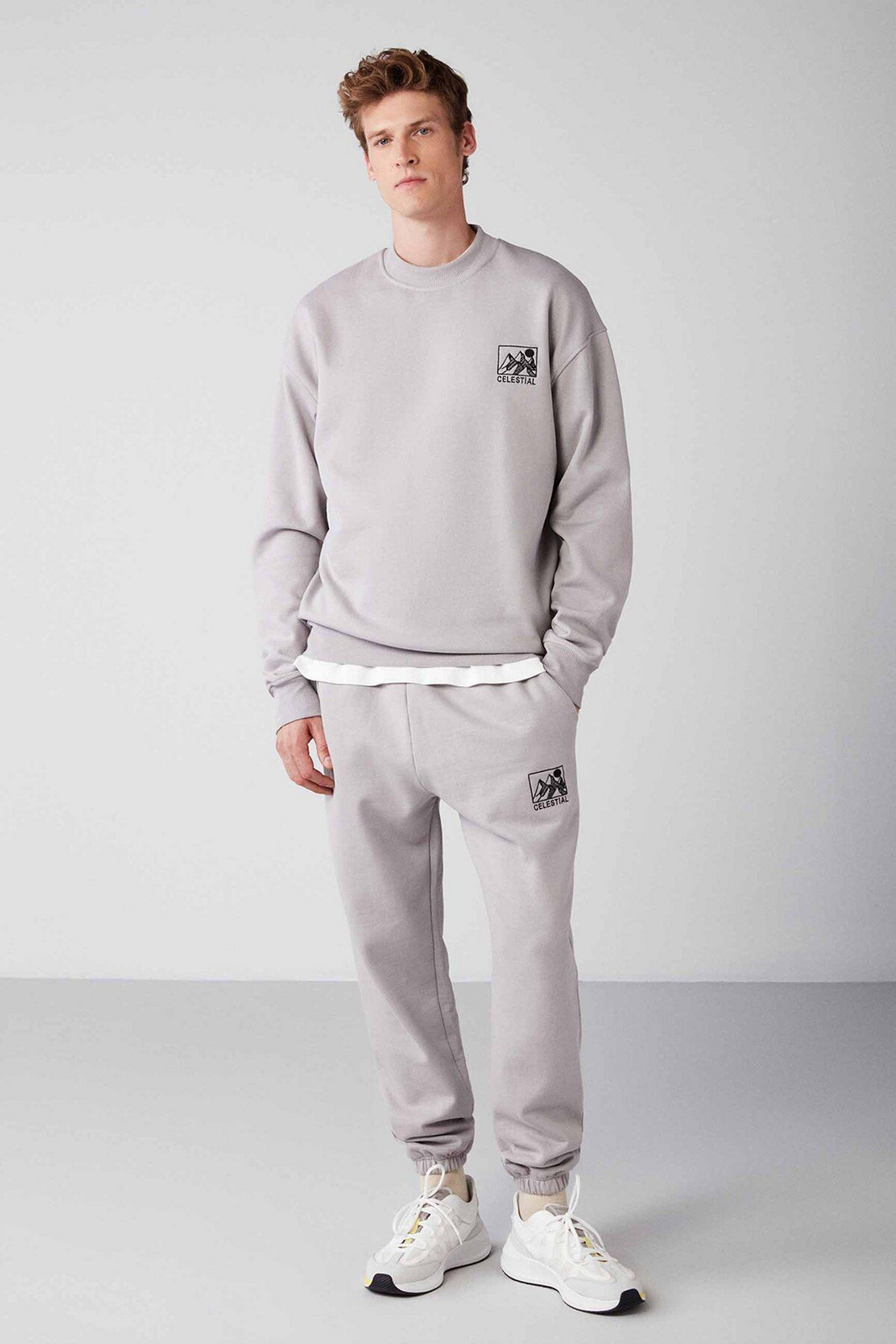 GRIMELANGE Benji Relaxed Regular Light Gray 2-Pack Tracksuit Set