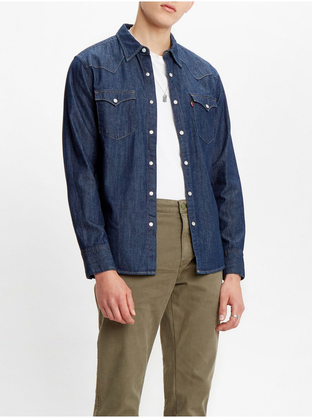 Levi's Tmavě modrá pánská džínová košile Levi's® Barstow Western - Pánské