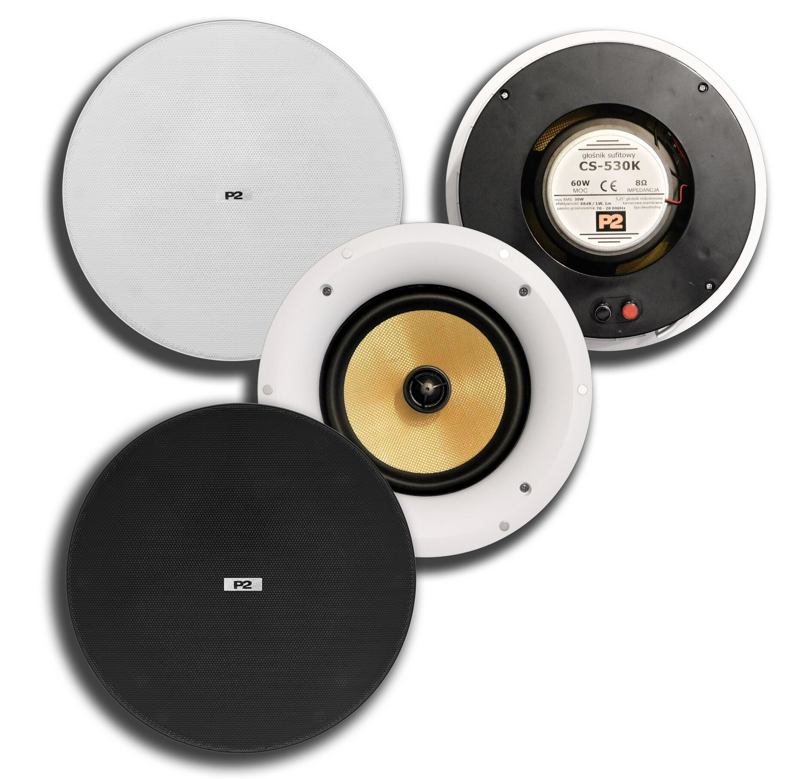 CS-530K stropní dvoupásmový reproduktor P2 30 W, 8 ohm, černý
