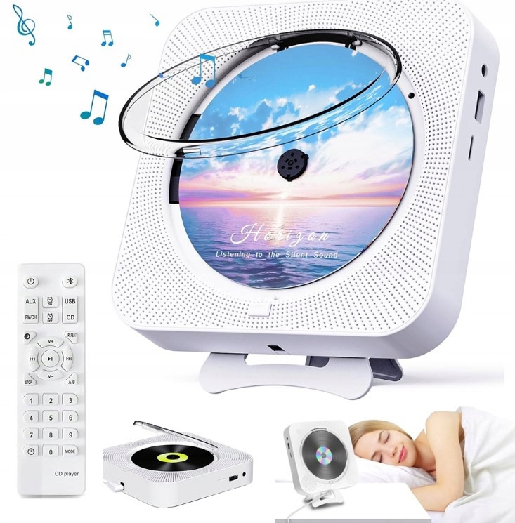 CD Přehrávač Přenosný S Bluetooth A Podsvícením Pro Montáž Na Stěnu