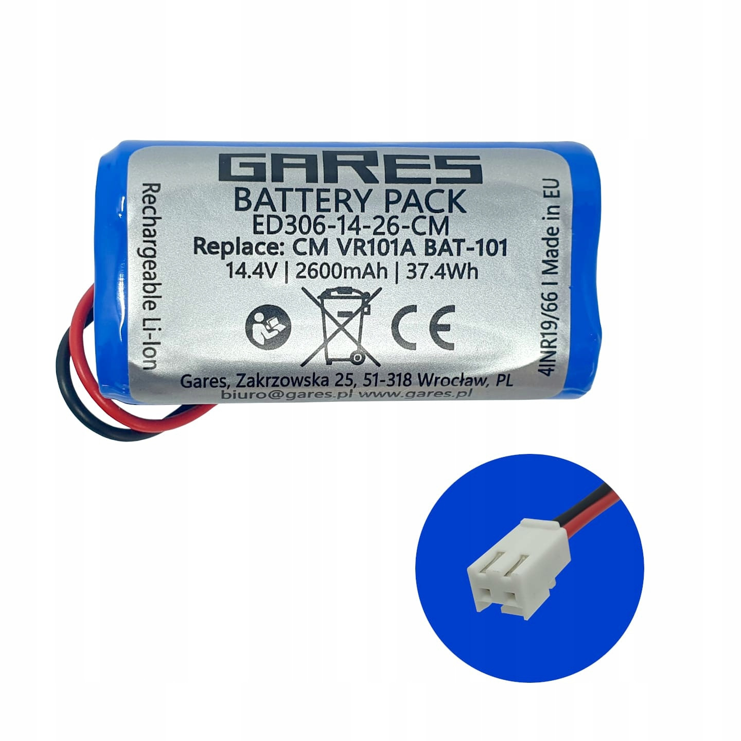 Akumulátor do vysavače CleanMaxx, baterie VR-101A 14.4V 2.6Ah Li-Ion