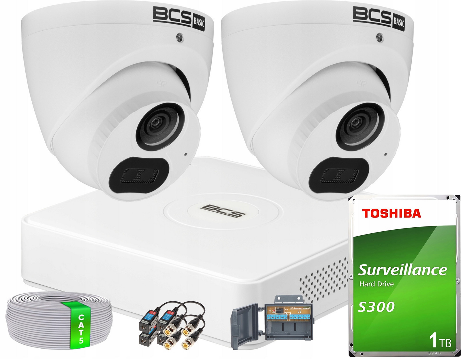 Monitorovací sada s analogovou kamerou 2x BCS-B-EA15FSR4(2.0) 5MPx 1TB disk