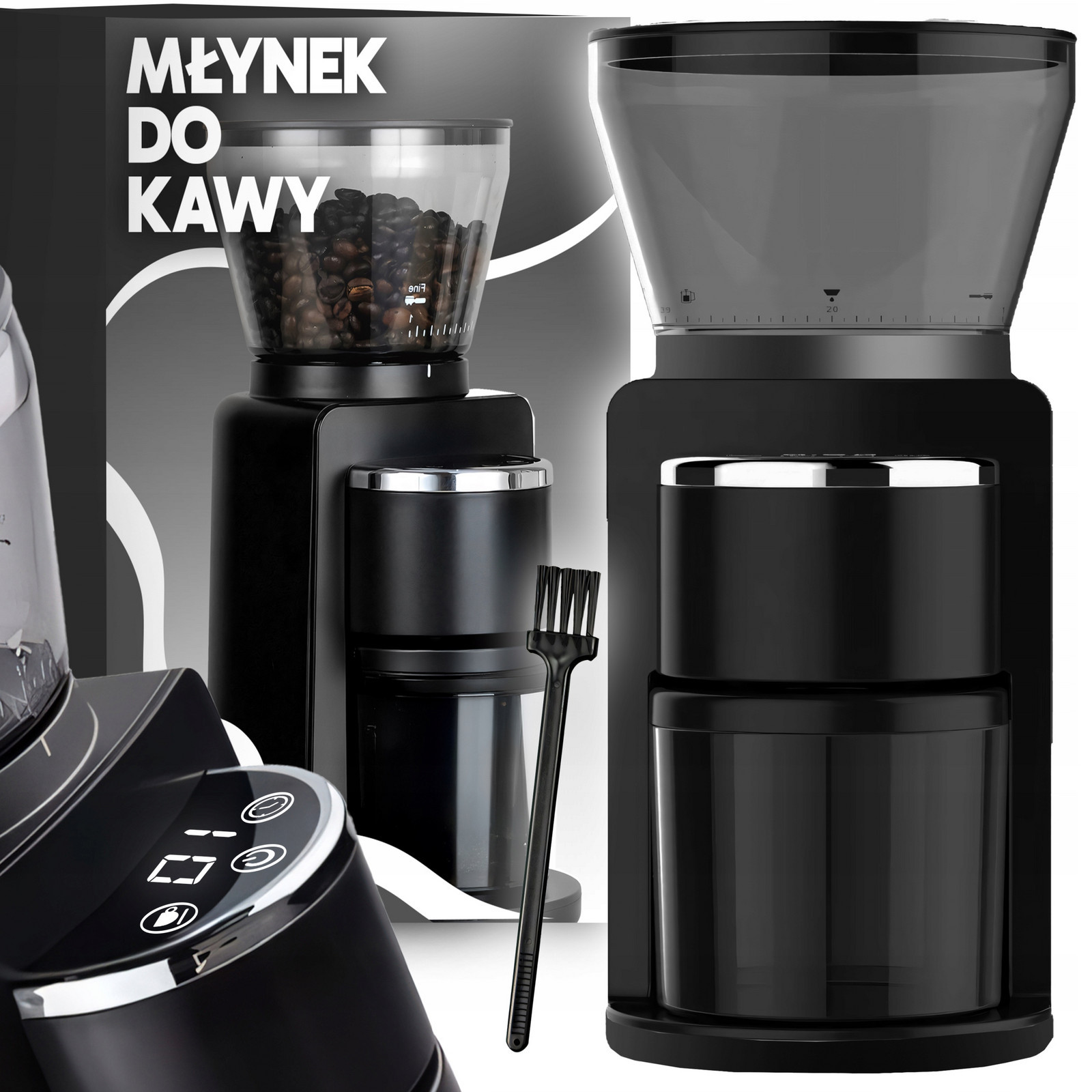 Elektrický Mlýnek Na Kávu 180W Žhavicí Automatický 52 Úrovní Mletí