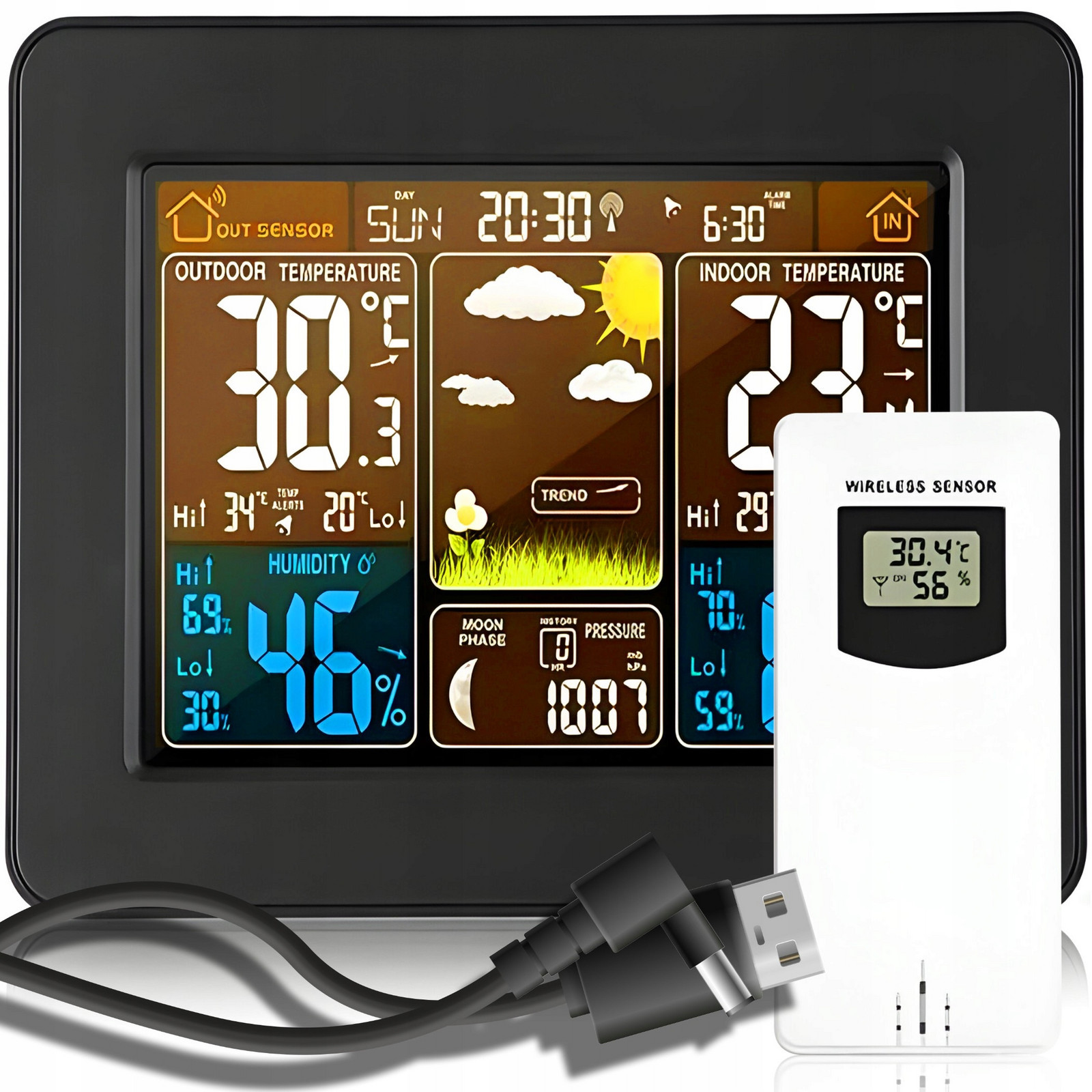 Meteostanice Bezdrátový Teploměr Vlhkoměr Barometr Senzor