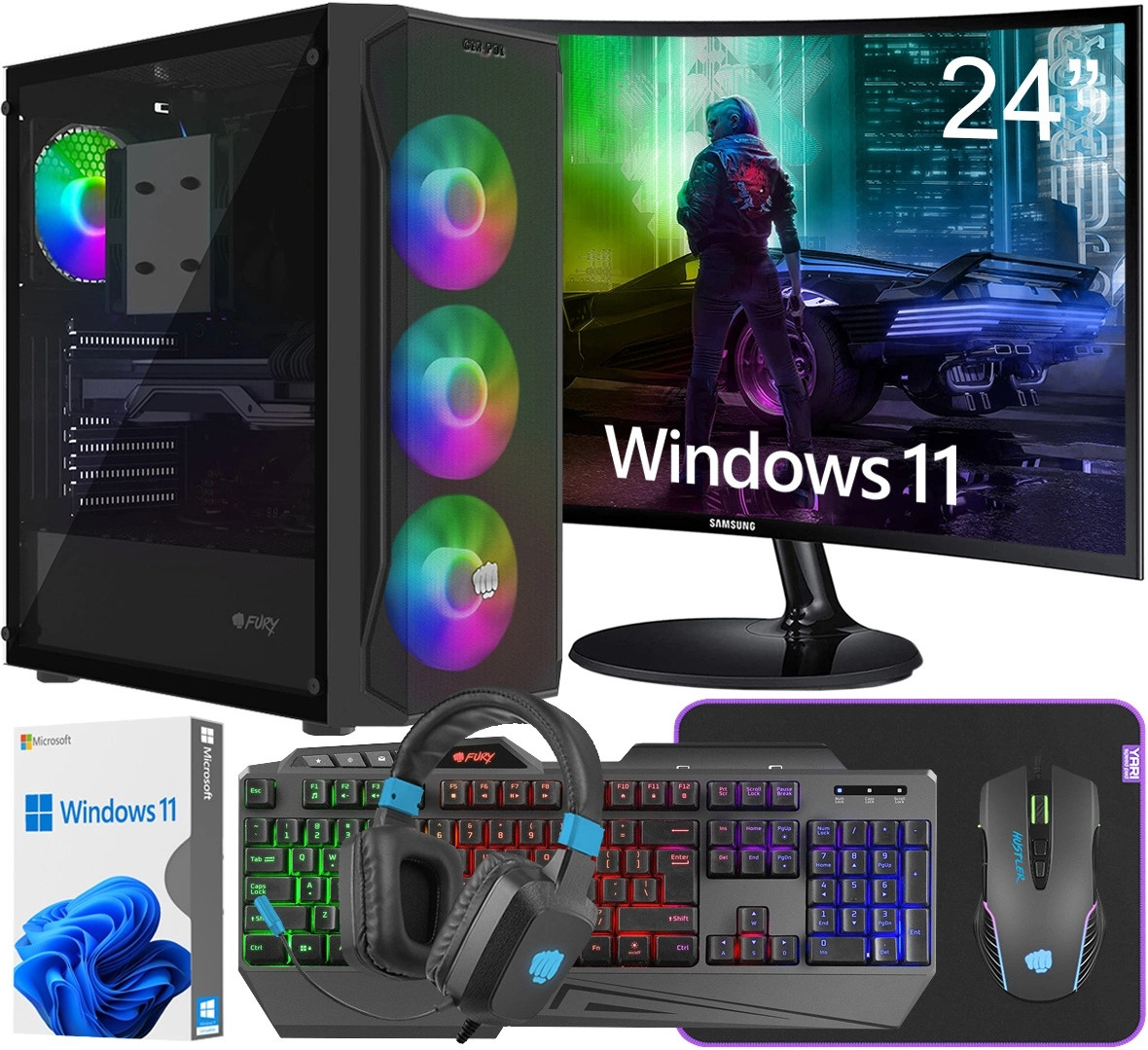 Počítač Core i7 Rtx 4060 16GB Ram Ssd 512GB Monitor 24 Windows 11