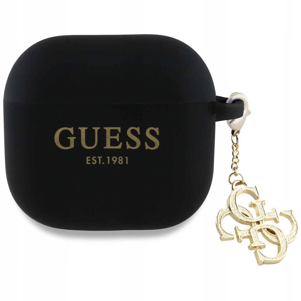 Guess GUA4LECG4K AirPods 4 cover černá/black Silicone 4G Charm