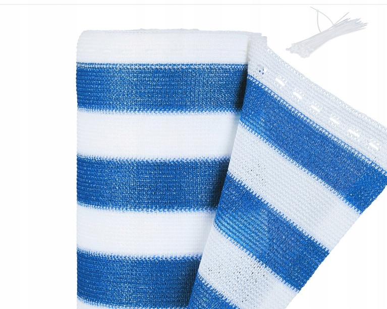 Plotová Ochranná Síť Balkovaná 1,2M x 15M Modro-bílé Pruhy