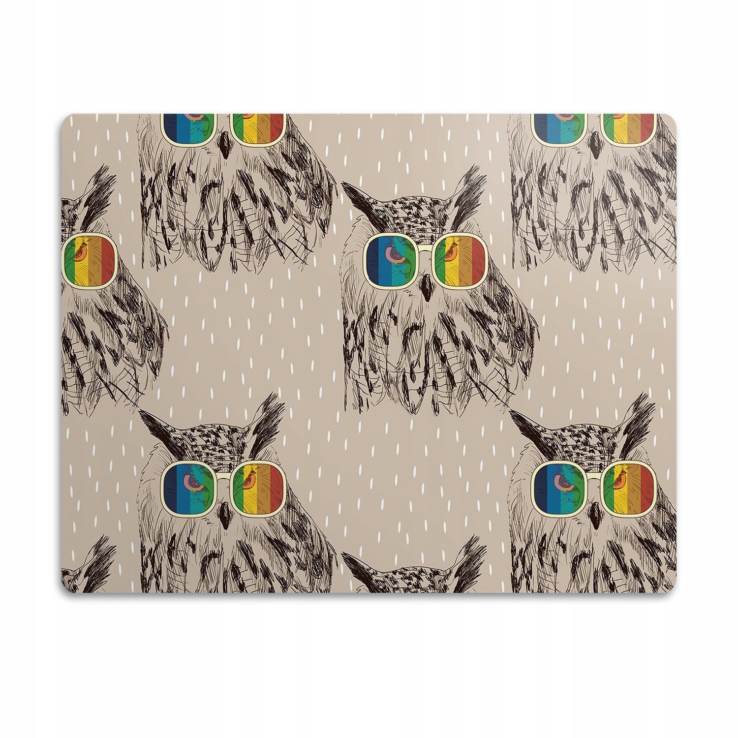 Podložka pro psa pod misku Sovy s brýlemi 60x40