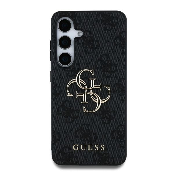 Zadní kryt Guess PU 4G Metal Logo pro Samsung Galaxy S25, šedá