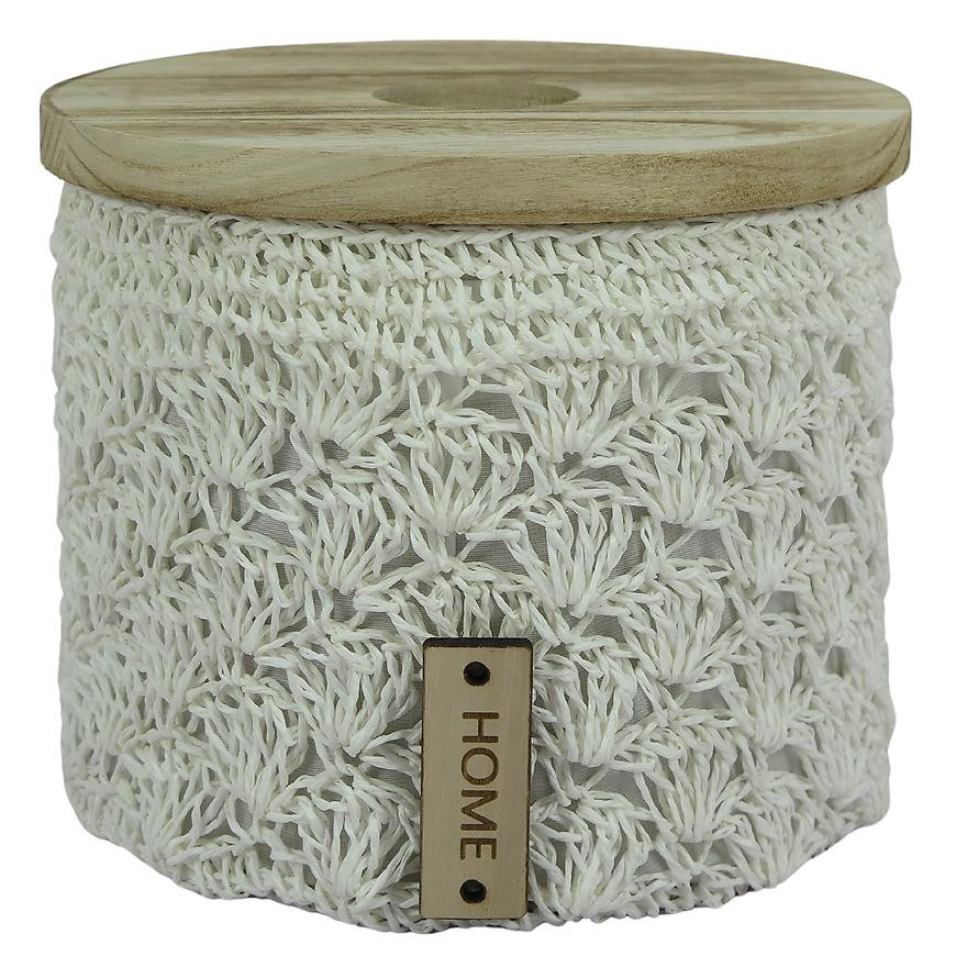 Koš kulatý háčkovaný BXA23-4CD M 21CM H18CM