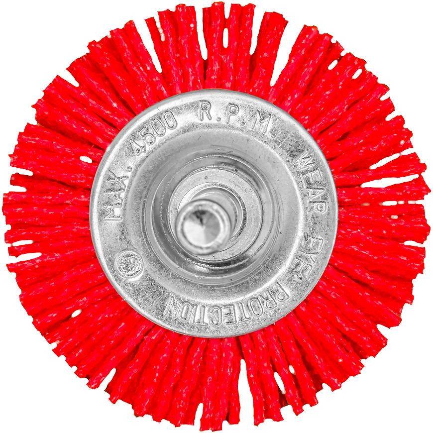 Nylonový kartáč na kola 50 mm se stopkou 6 mm