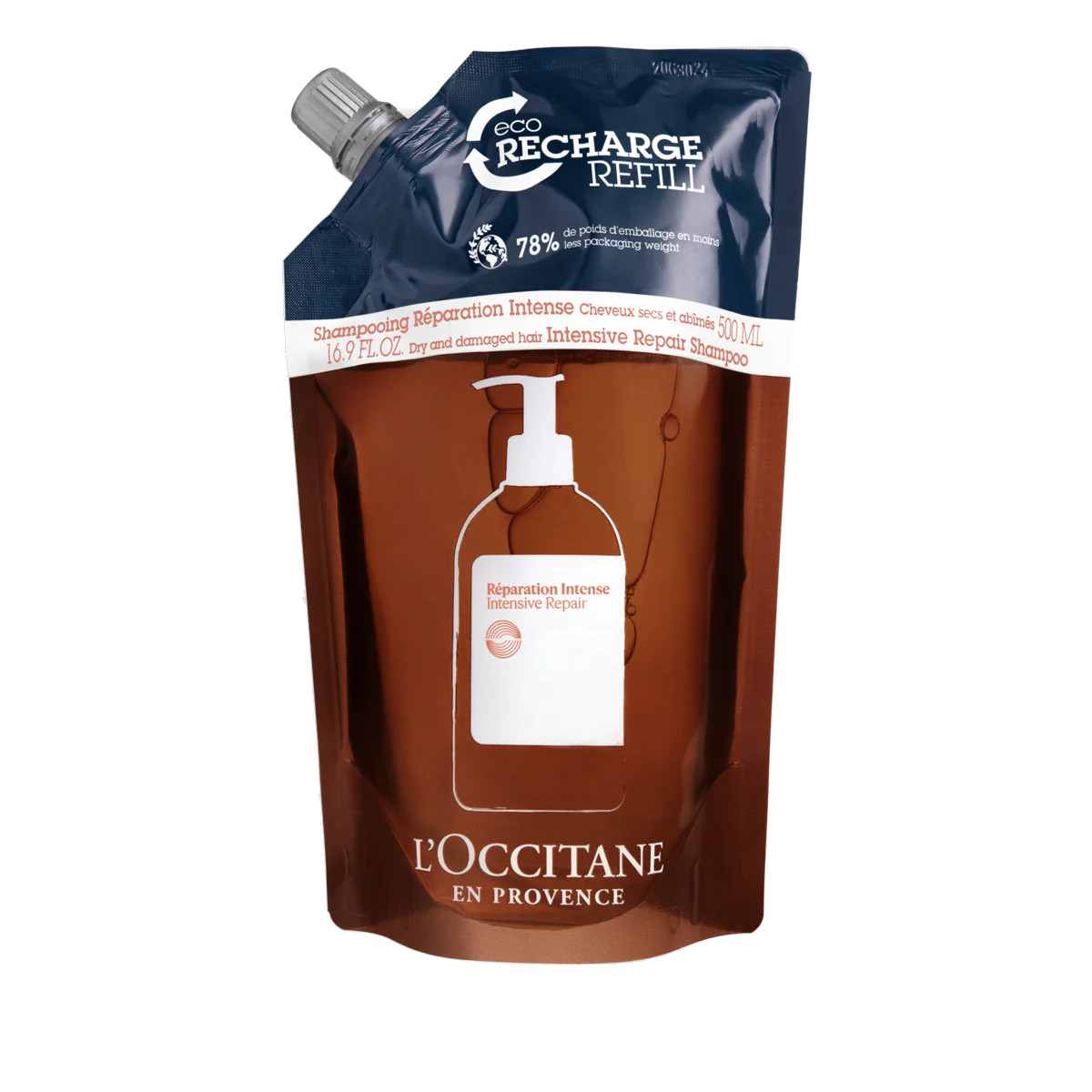 L`Occitane en Provence Náhradní náplň do šamponu na suché a poškozené vlasy Intensive Repair (Shampoo Refill) 500 ml