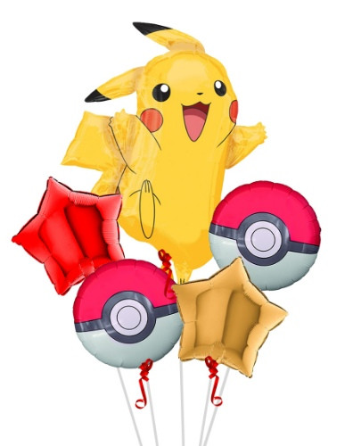 Sada fóliových balonků Pokémon Pikachu Smart - 5 ks